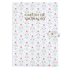 Porta Cartão de Vacina Estampa Blossom em Couro Personalizado