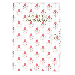 Porta Cartão de Vacina Estampa Blossom em Couro Personalizado