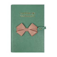 Porta Cartão de Vacina Laço em Couro Personalizado