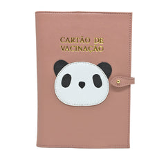 Porta Cartão de Vacina Little Panda + Caderneta de Saúde Impressa em Couro Personalizado