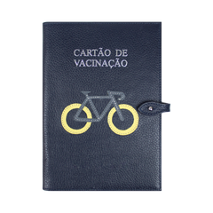 Porta Cartão de Vacina Bicicleta em Couro Personalizada