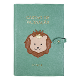 Porta Cartão de Vacina Rei Leão + Caderneta de Saúde Impressa em Couro Personalizado