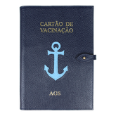 Porta Cartão de Vacina Marinheiro em Couro Personalizado