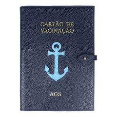 Porta Cartão de Vacina Marinheiro em Couro Personalizado