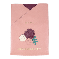 Porta Certidão de Nascimento Le Jardin em Couro Personalizado