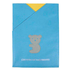 Porta Certidão de Nascimento Little Koala em Couro Personalizado