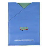 Porta Certidão de Nascimento Skate em Couro Personalizado