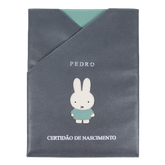 Porta Certidão de Nascimento Petit Lapin em Couro Personalizado