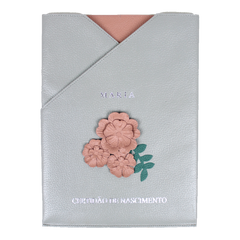 Porta Certidão de Nascimento Le Jardin em Couro Personalizado