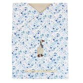 Porta Certidão de Nascimento Ganso Estampa Ditsy Azul em Couro Personalizado