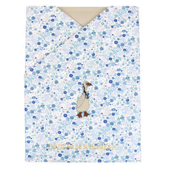 Porta Certidão de Nascimento Ganso Estampa Ditsy Azul em Couro Personalizado