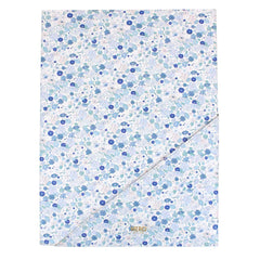 Porta Certidão de Nascimento Ganso Estampa Ditsy Azul em Couro Personalizado