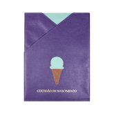 Porta Certidão de Nascimento Gelato em Couro Personalizado