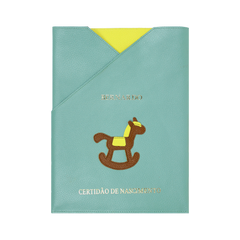 Porta Certidão de Nascimento Little Horse em Couro Personalizado
