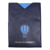 Porta Certidão de Nascimento Little Ballon em Couro Personalizada