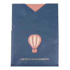 Porta Certidão de Nascimento Little Ballon em Couro Personalizada