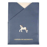 Porta Certidão de Nascimento Cavalo Joca em Couro Personalizado