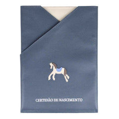Porta Certidão de Nascimento Cavalo Joca em Couro Personalizado