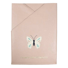 Porta Certidão de Nascimento Borboleta em Couro Personalizado