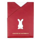 Porta Certidão de Nascimento Little Rabbit em Couro Personalizado
