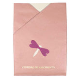 Porta Certidão de Nascimento Libélula em Couro Personalizado