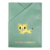 Porta Certidão de Nascimento Onça em Couro Personalizado