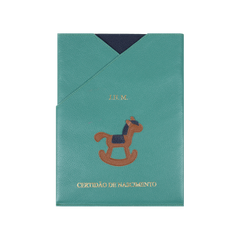 Porta Certidão de Nascimento Little Horse em Couro Personalizado