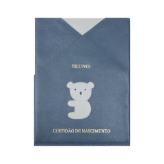 Porta Certidão de Nascimento Little Koala em Couro Personalizado