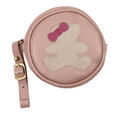Porta Chupeta Little Bear Laço em Couro Personalizada