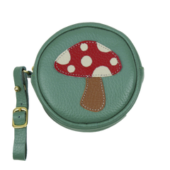 Porta Chupeta Cogumelo em Couro Personalizada