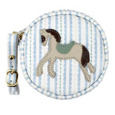 Porta Chupeta Cavalo Joca Estampa Listrado Pontilhado em Couro Personalizada