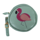 Porta Chupeta Flamingo em Couro Personalizada