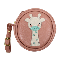 Porta Chupeta Girafinha em Couro Personalizada