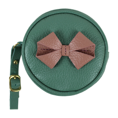 Porta Chupeta Laço em Couro Personalizada