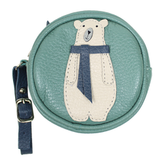 Porta Chupeta Urso Polar em Couro Personalizada