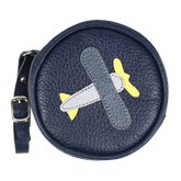 Porta Chupeta Little Plane em Couro Personalizada