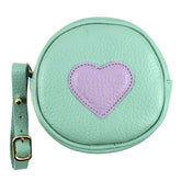Porta Chupeta Coração em Couro Personalizada
