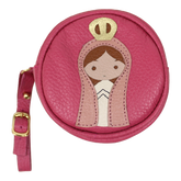 Porta Chupeta Nossa Senhora em Couro Personalizada