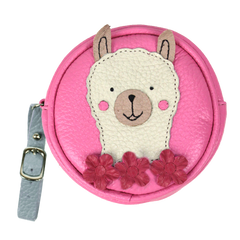 Porta Chupeta Lhama em Couro Personalizada