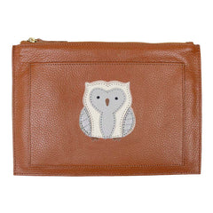 Porta Documento Coruja em Couro Personalizado