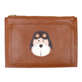 Porta Documento Urso Aviador em Couro Personalizado