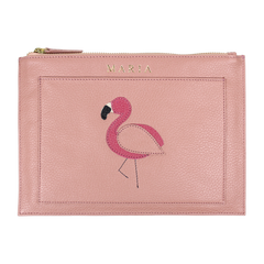 Porta Documento Flamingo em Couro Personalizado