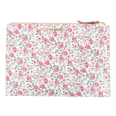 Porta Documento Libélula Estampa Bosque com Rosa Chá e Off White Liso Pronta Entrega