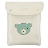 Porta Fralda Blue Bear em Couro Personalizada