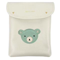 Porta Fralda Blue Bear em Couro Personalizada