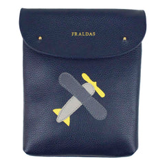 Porta Fralda Little Plane em Couro Personalizada