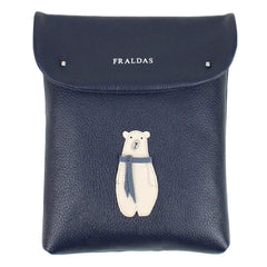 Porta Fralda Urso Polar em Couro Personalizada