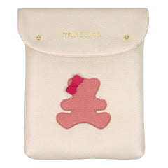 Porta Fralda Little Bear Laço em Couro Personalizada