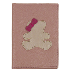 Porta Identidade Little Bear Laço em Couro Personalizado