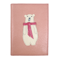 Porta Identidade Urso Polar em Couro Personalizado